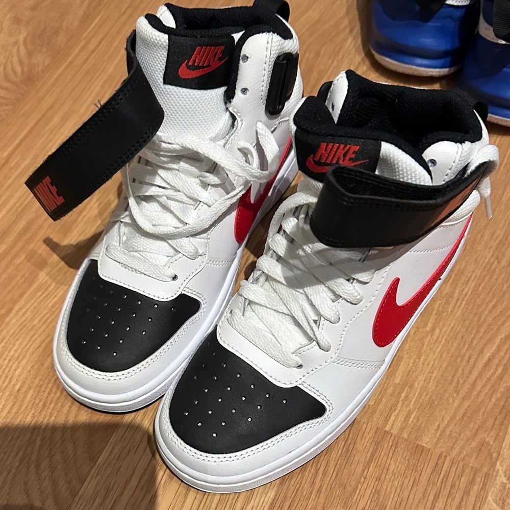 Nike High-Top Sneakers in White, Black, and Red